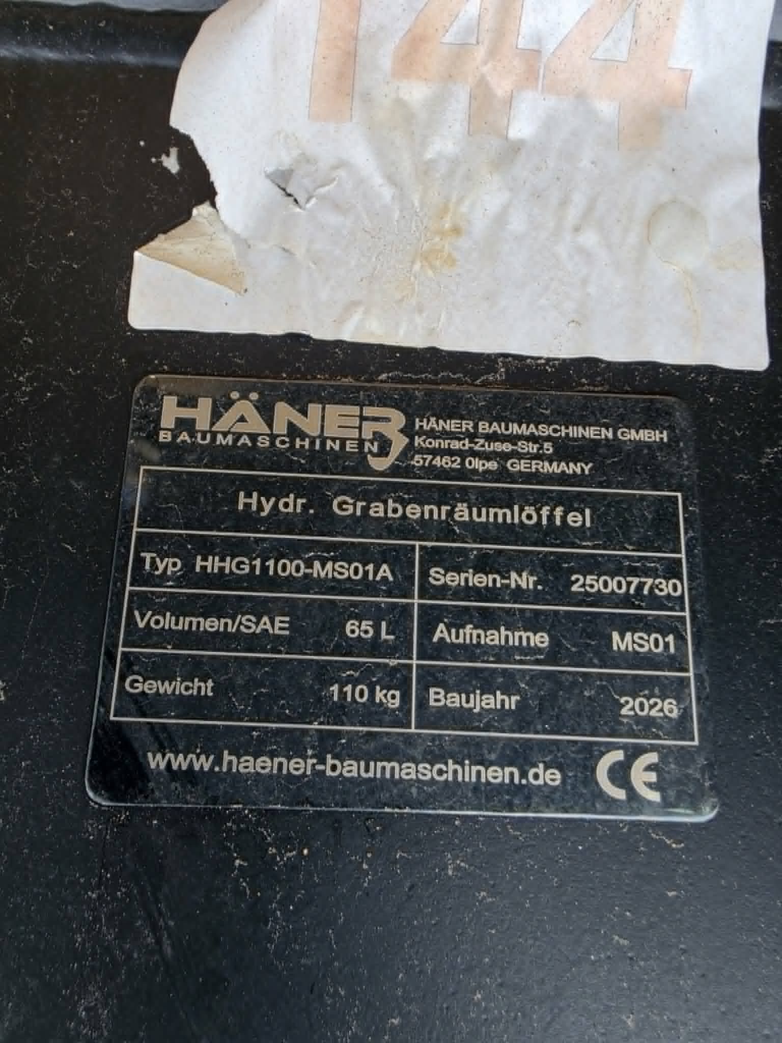 Ekskavatoriaus kaušas Haner HHG1100-MS01A - Image 5